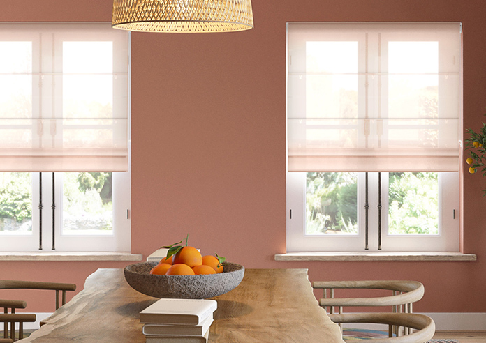 Pavia Voile, Peach Blush - Roman Blind - Image 3